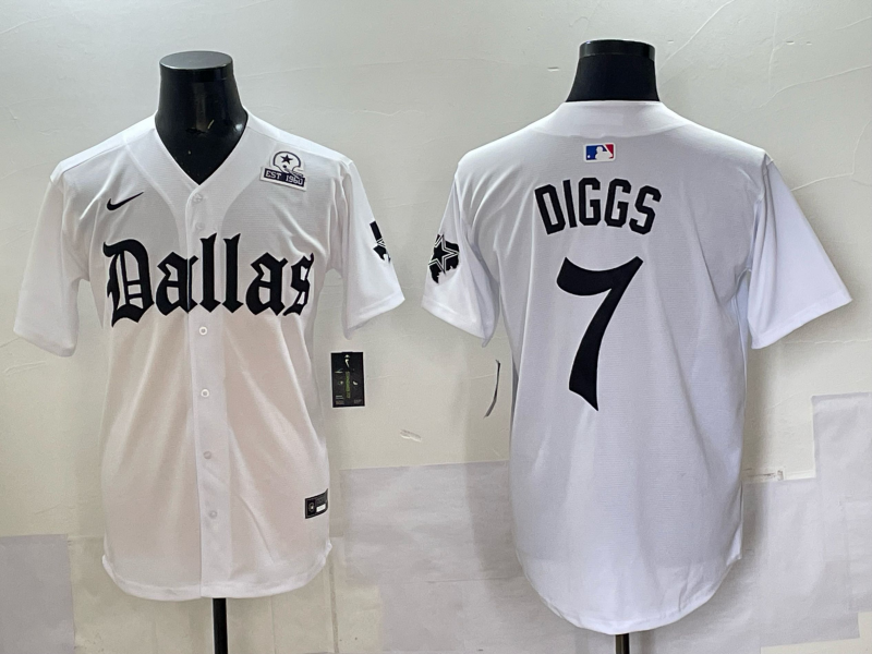 Men Dallas Cowboys #7 Diggs white Nike 2025 NFL Jersey 05